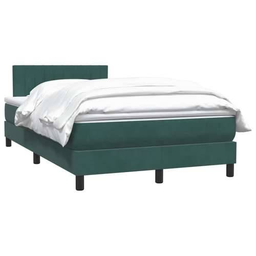 Box spring krevet s madracem tamnozeleni 120x210 cm baršunasti - Tamnozelena 120 x 210 cm Okomite pruge Cijena