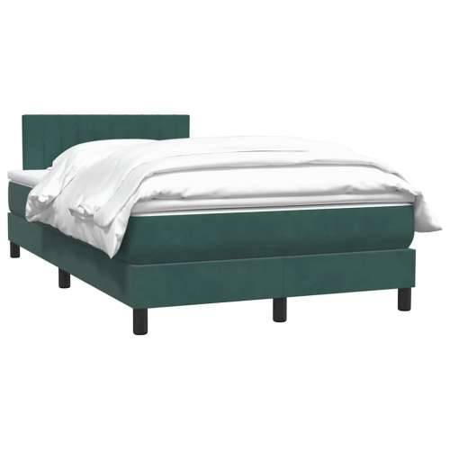 Box spring krevet s madracem tamnozeleni 120x210 cm baršunasti - Tamnozelena 120 x 210 cm Okomite pruge Cijena