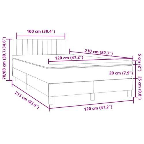 Box spring krevet s madracem tamnozeleni 120x210 cm baršunasti - Tamnozelena 120 x 210 cm Okomite pruge Cijena
