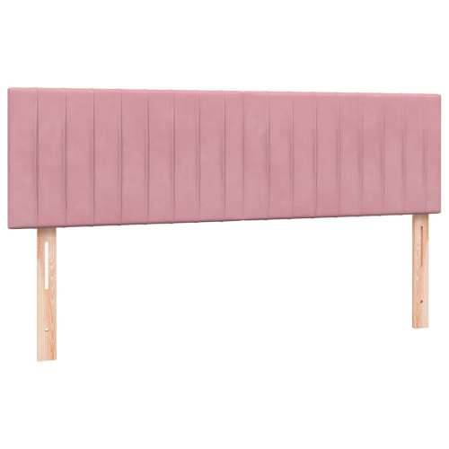 Krevet s oprugama i madracem ružičasti 140x210 cm baršunasti - Ružičasta 140 x 210 cm Okomite pruge Cijena