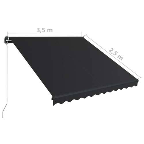 Tenda na ručno uvlačenje s LED svjetlima 350 x 250 cm antracit - Antracit 350 x 250 cm 1 Cijena