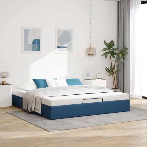 Otomanski okvir kreveta bez madraca plavi 200x200 cm od tkanine - Plava 200 x 200 cm Cijena