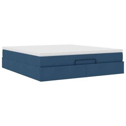Otomanski krevet s madracem plavi 180x200cm od tkanine - Plava 180 x 200 cm Cijena