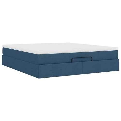 Otomanski krevet s madracem plavi 180x200cm od tkanine - Plava 180 x 200 cm Cijena