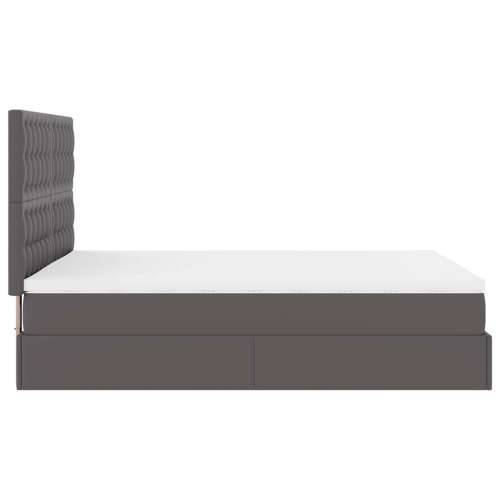 Otomanski krevet s madracem sivi 140x190cm umjetna koža - Siva 140 x 190 cm Cijena