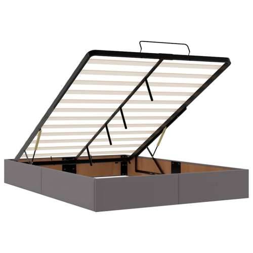 Otomanski krevet s madracem sivi 140x190cm umjetna koža - Siva 140 x 190 cm Cijena
