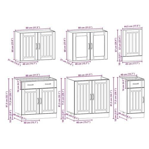 7-dijelni set kuhinjskih ormarića Kalmar konstruiranog drva - hrast artisan 1 Cijena