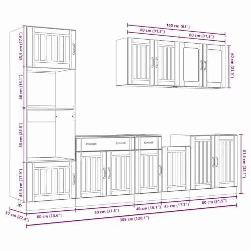 7-dijelni set kuhinjskih ormarića Kalmar konstruiranog drva - hrast artisan 1 Cijena