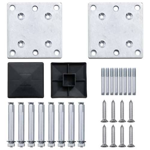 Set WPC ograda 5 kvadratnih + 1 kosa 965 x 186 cm sivi - Siva 1 5 sekcija + 1 zaklonjena sekcija Cijena