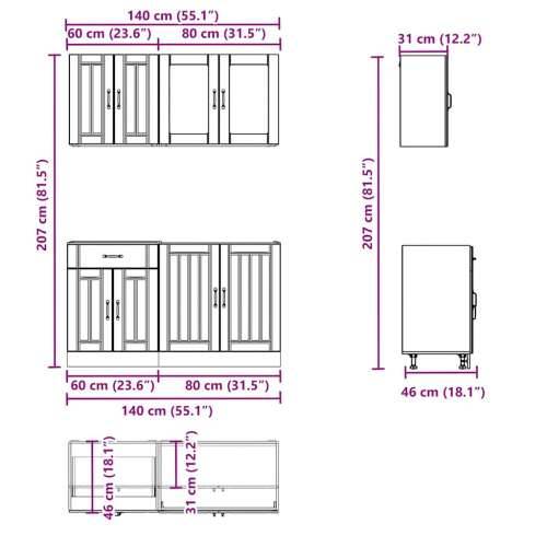 4-dijelni set kuhinjskih ormarića Kalmar konstruiranog drva - hrast artisan 1 Cijena