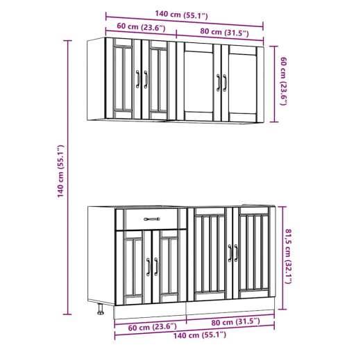 4-dijelni set kuhinjskih ormarića Kalmar konstruiranog drva - hrast artisan 1 Cijena