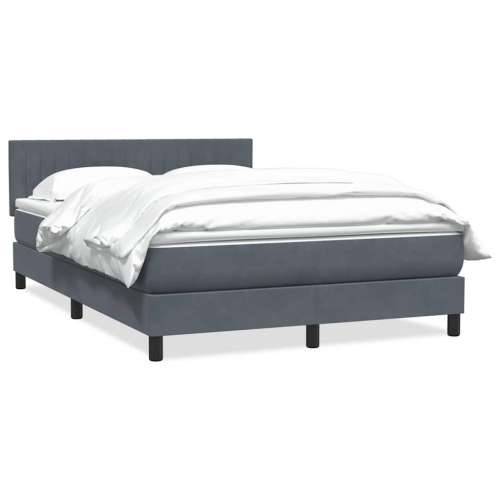 Box spring krevet s madracem tamnosivi 140x210 cm baršunasti - Tamno siva 140 x 210 cm Okomite pruge Cijena