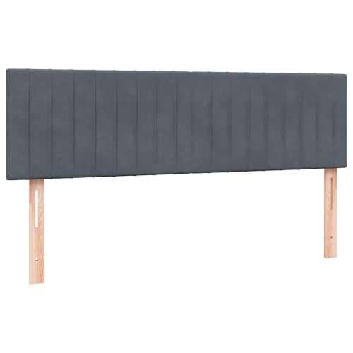 Box spring krevet s madracem tamnosivi 140x210 cm baršunasti - Tamno siva 140 x 210 cm Okomite pruge Cijena
