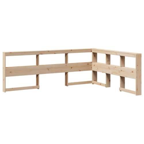Krevet s regalom za knjige bez madraca 150 x 200 cm od borovine - Smeđa 150 x 200 cm Cijena