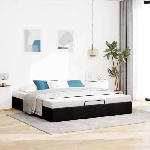Otomanski okvir kreveta bez madraca crni 200x200 cm od tkanine - Crna 200 x 200 cm Cijena