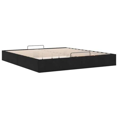 Otomanski okvir kreveta bez madracima crni 200x200cm baršunasti - Crna 200 x 200 cm Cijena
