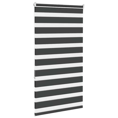 Zavjesa zebra crna 90x150 cm širina tkanine 85,9 cm poliester - Crna 90 x 150 cm Cijena