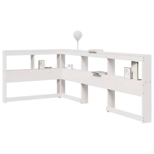 Polica za knjige uzglavlje L-oblika bijelo 80 cm borovine - Bijela 98.5 x 218.5 x 80 cm 1 Cijena