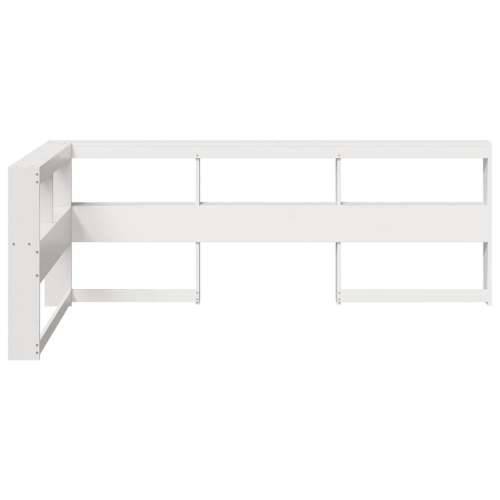Polica za knjige uzglavlje L-oblika bijelo 80 cm borovine - Bijela 98.5 x 218.5 x 80 cm 1 Cijena