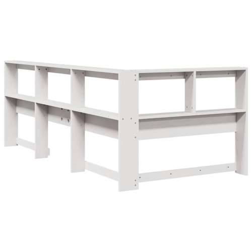 Polica za knjige uzglavlje L-oblika bijelo 80 cm borovine - Bijela 98.5 x 218.5 x 80 cm 1 Cijena