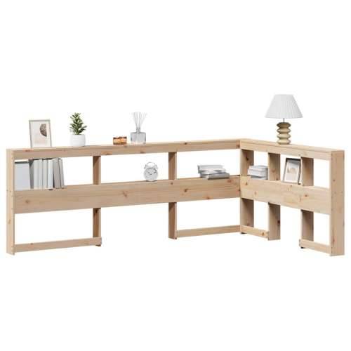 Polica za knjige uzglavlje L-oblika 120 cm borovine - Prirodna 138.5 x 208.5 x 80 cm 1 Cijena