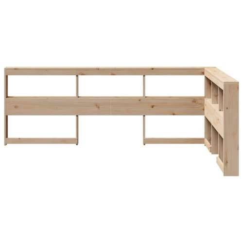 Polica za knjige uzglavlje L-oblika 120 cm borovine - Prirodna 138.5 x 208.5 x 80 cm 1 Cijena