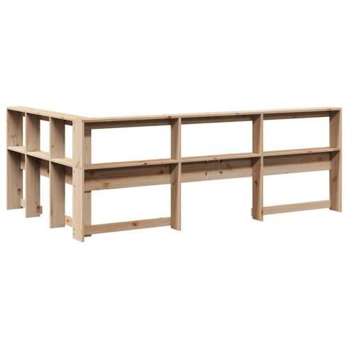 Polica za knjige uzglavlje L-oblika 120 cm borovine - Prirodna 138.5 x 208.5 x 80 cm 1 Cijena