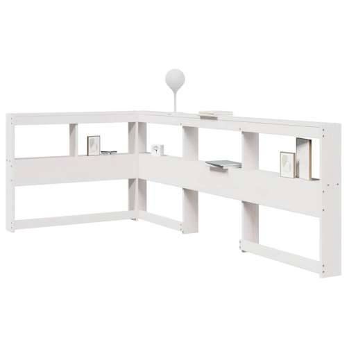 Polica za knjige uzglavlje L-oblika bijelo 90 cm borovine - Bijela 108.5 x 208.5 x 80 cm 1 Cijena