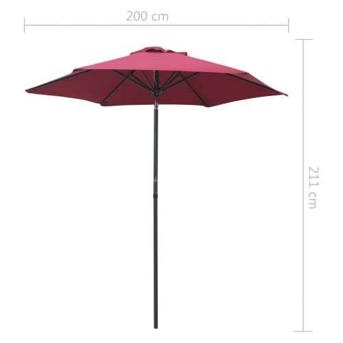 Suncobran bordo 200 x 224 cm aluminijski - Tamno crvena Cijena