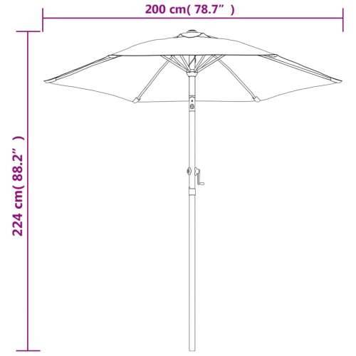 Suncobran plavi 200 x 224 cm aluminijski - Plava Cijena