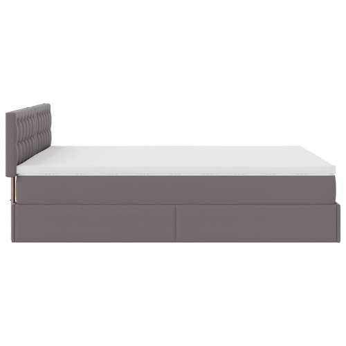 Otomanski krevet s madracima i LED sivi 140x190cm umjetna koža - Siva 140 x 190 cm Cijena