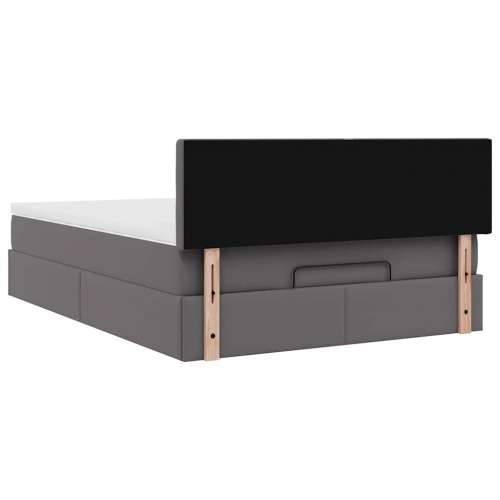 Otomanski krevet s madracima i LED sivi 140x190cm umjetna koža - Siva 140 x 190 cm Cijena