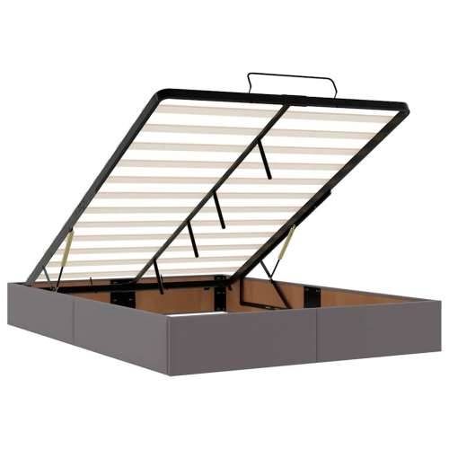 Otomanski krevet s madracima i LED sivi 140x190cm umjetna koža - Siva 140 x 190 cm Cijena