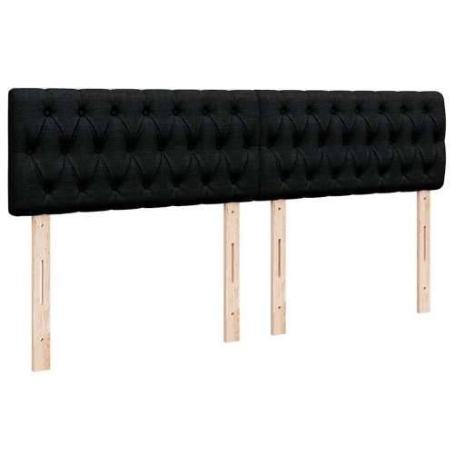 Otomanski krevet s madracem i LED crni 160x200cm tkanine - Crna 160 x 200 cm Dizajn s gumbima Cijena