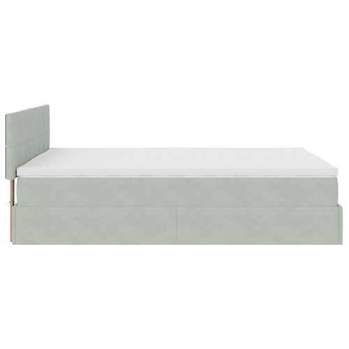 Otomanski krevet s madracem i LED 140x200 cm baršunasti - Svjetlosiva 140 x 200 cm Blok s kvadratima Cijena