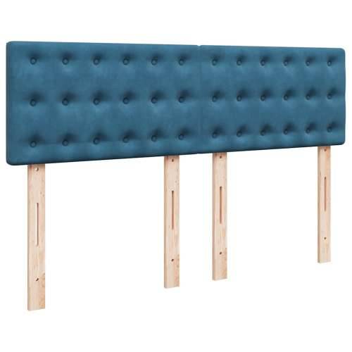 Otomanski krevet s madracem&LED tamnoplavi 140x190cm baršunasti - Tamno plava 140 x 190 cm gumbi Cijena