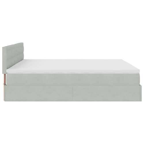 Otomanski krevet s madracem&LED 180x200cm baršunasti - Svjetlosiva 180 x 200 cm gumbi Cijena