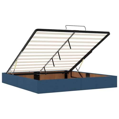 Otomanski krevet s madracem i LED plavi 180x200cm od tkanine - Plava 180 x 200 cm Gladak dizajn Cijena