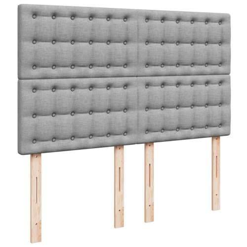 Otomanski krevet s madracem&LED svijetlosivi 140x190 cm tkanine - Svjetlosiva 140 x 190 cm gumbi Cijena