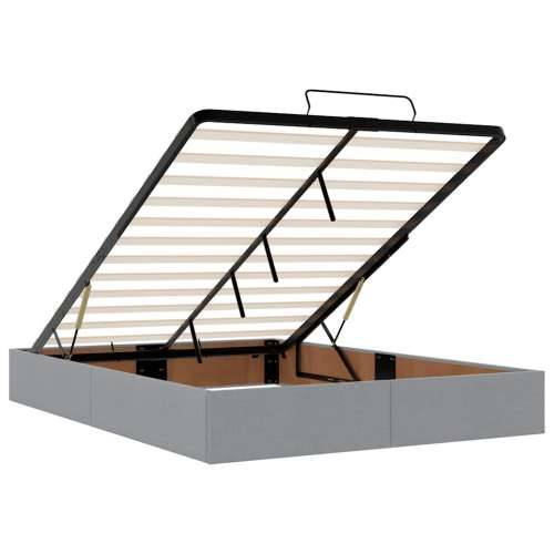Otomanski krevet s madracem&LED svijetlosivi 140x190 cm tkanine - Svjetlosiva 140 x 190 cm gumbi Cijena