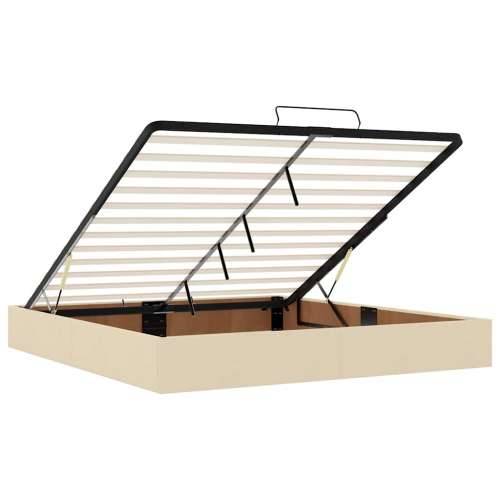 Otomanski krevet s madracem i LED krem 180x200cm od tkanine - Krema 180 x 200 cm gumbi Cijena