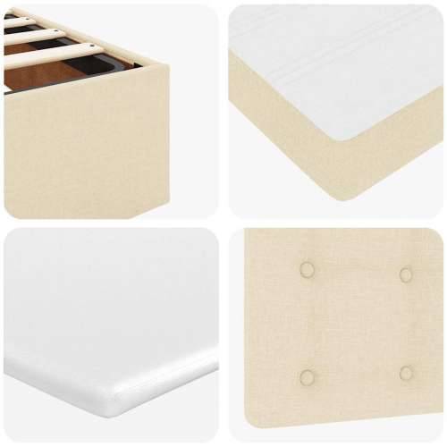Otomanski krevet s madracem i LED krem 180x200cm od tkanine - Krema 180 x 200 cm gumbi Cijena