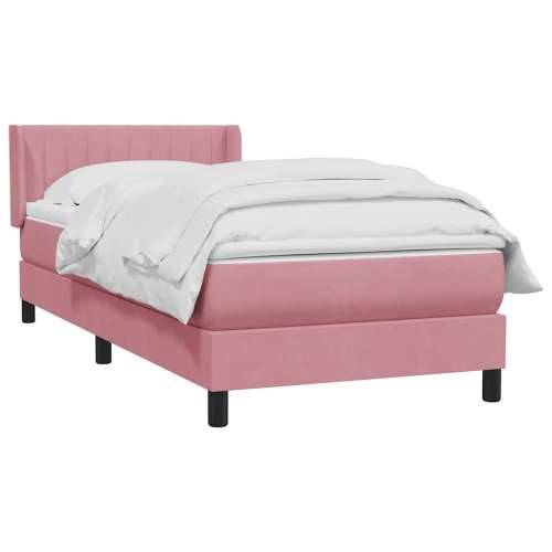 Box spring krevet s madracem ružičasti 90x220 cm baršunasti - Ružičasta 90 x 220 cm Okomite pruge Cijena