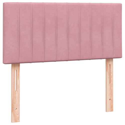 Box spring krevet s madracem ružičasti 90x220 cm baršunasti - Ružičasta 90 x 220 cm Okomite pruge Cijena