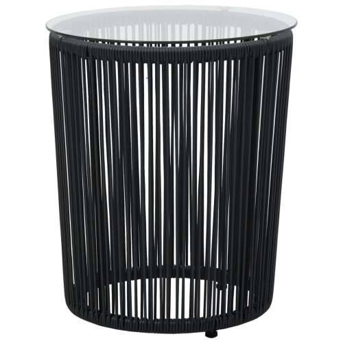 3-dijelni bistro set od poliratana s jastucima crni   - Crna 3 Cijena