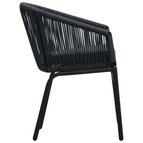 3-dijelni bistro set od poliratana s jastucima crni   - Crna 3 Cijena