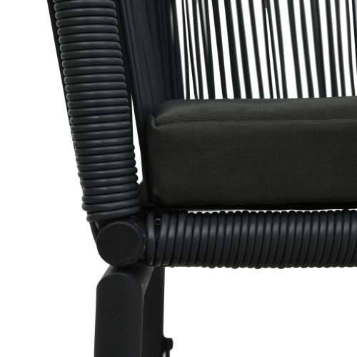 3-dijelni bistro set od poliratana s jastucima crni   - Crna 3 Cijena