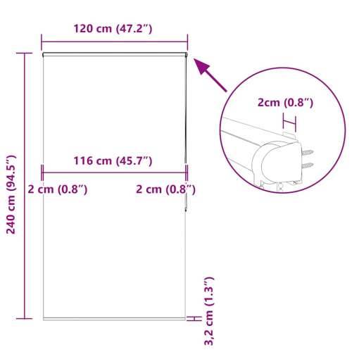 Rolo zavjesa za tuš s kazetom 120x240 cm širina tkanine 116 cm - Mjehurić 120 x 240 cm s kazetom Cijena