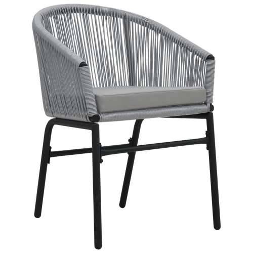 3-dijelni bistro set od PE ratana s jastucima sivi - Siva 3 Cijena