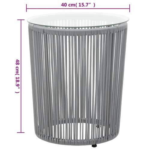 3-dijelni bistro set od PE ratana s jastucima sivi - Siva 3 Cijena